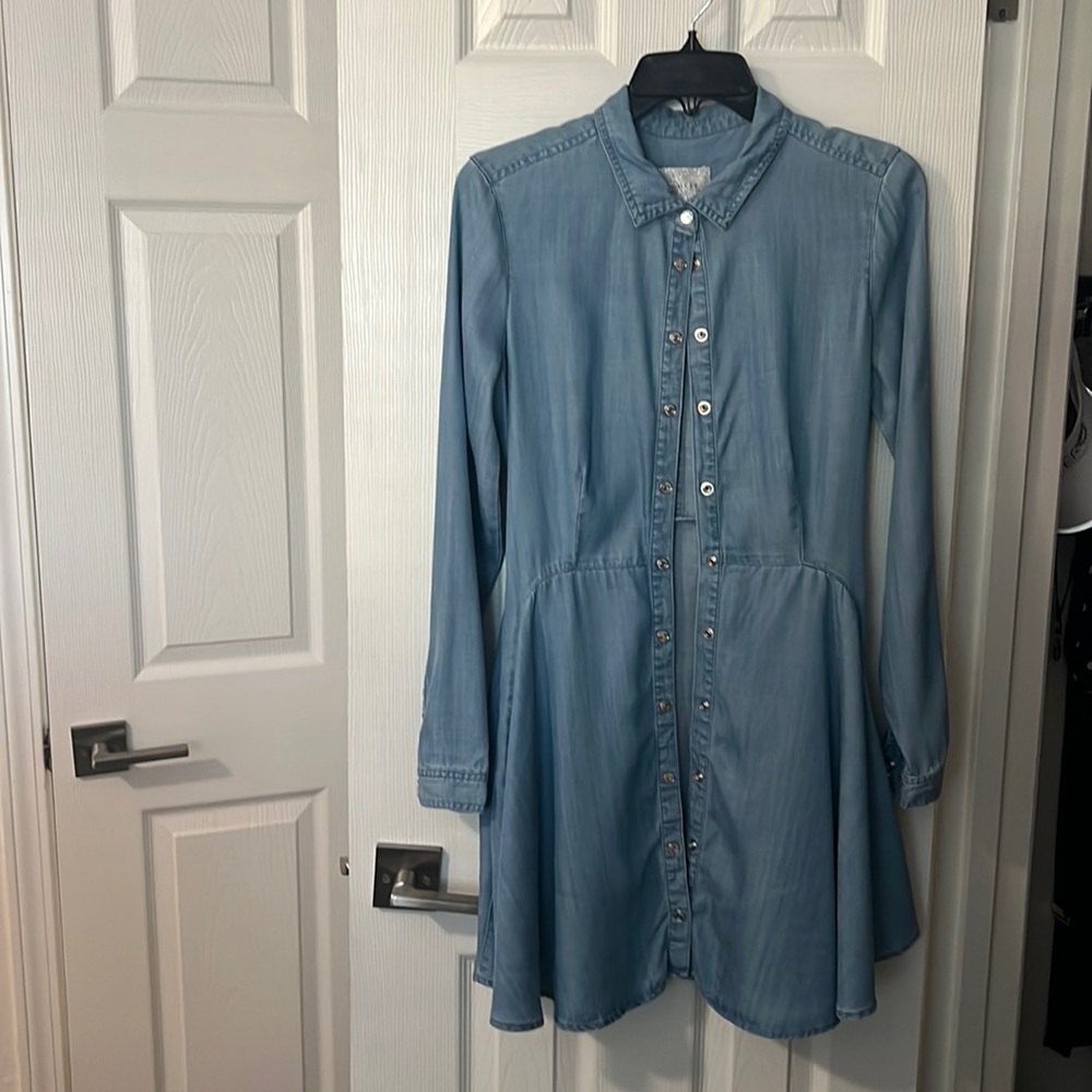 Guess Los Angeles Women's Shirt Dress indigo color Long Sleeve size 2
